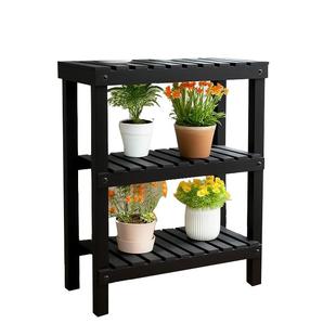 户外防腐木多层花架室外阳台两层三层木架子落地式靠墙鱼缸置物架
