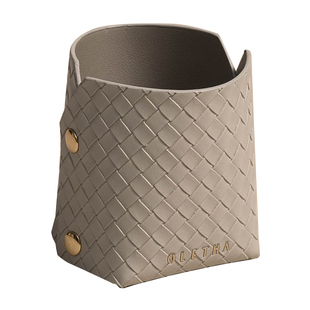 OLETHA皮质轻奢遥控器收纳盒玄关客厅茶几桌面收纳筒化妆刷化妆桶