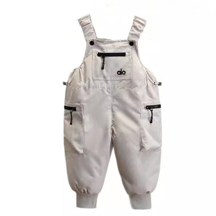 男童羽绒背带裤冬季儿童外穿滑雪耐脏女宝宝加厚保暖白鸭绒连身裤