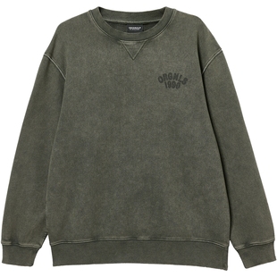 杰克琼斯男装秋冬新款字母胶印纯棉舒适毛圈内里休闲宽松圆领卫衣