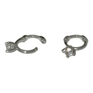 hellojune s925通体925银 贴耳耳环 迷你锆石小耳圈系列 耳骨环