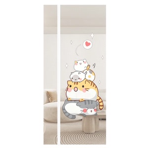 侧开全磁条魔术贴自吸防蚊纱门