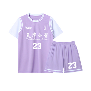 篮球服套装定制儿童男女印号学生短袖青年速干假两件训练服篮球衣