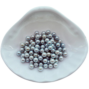 国产akoya天然海水珍珠散珠单颗真多麻羽皇金DIY耳钉吊坠戒指耳环