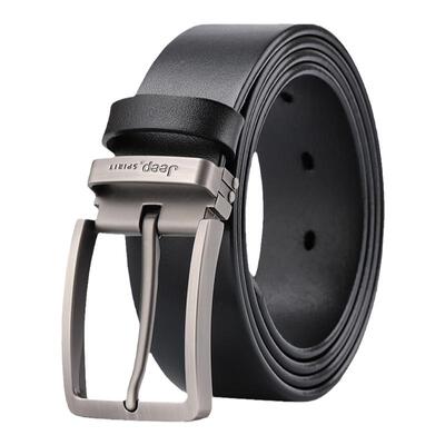 牛皮腰带JEEP男士针扣