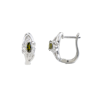 leqiyuan橄榄绿宝石耳钉女轻奢小众法式原创新颖耳饰耳环