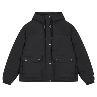 [三防]Champion冠军短款羽绒服女25冬季新款黑色工装风美式保暖