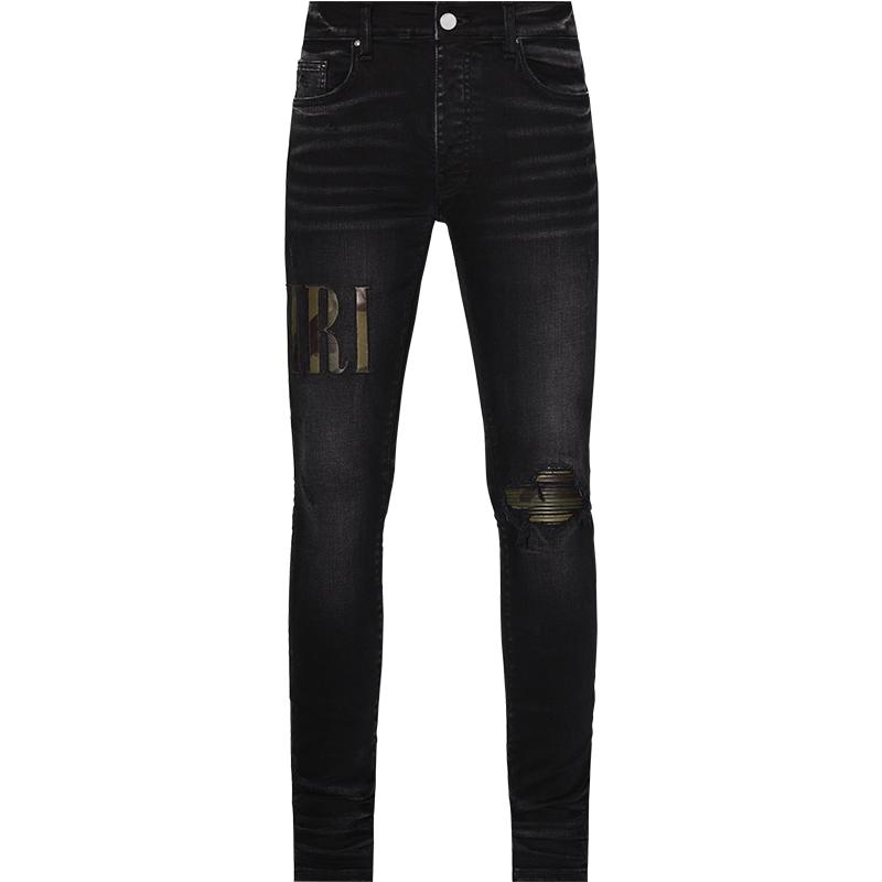 【年终盛典】AMIRI 男装系列 混纺LOGO破洞紧身牛仔裤