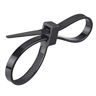 双头尼龙扎带自锁式塑料卡扣扎线带固定捆绑绳双扣双孔束线带黑色