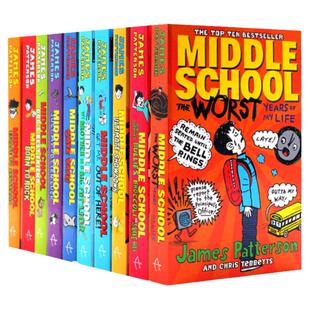 上学不容易系列10本套装 英文原版 Middle School 地狱高中生活 撞墙吐槽日记 电影原著小说 James Patterson 进口英语课外阅读书