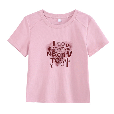 短款修身t恤女夏装小版型上衣服