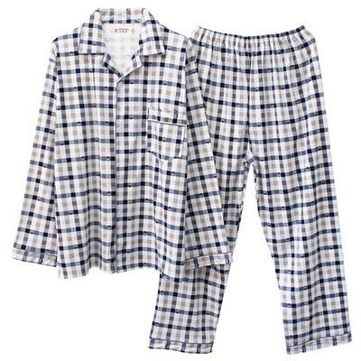 特大码200斤纯棉中老年睡衣男