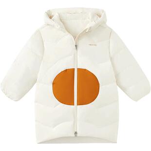 英氏童装儿童羽绒服中长款女童男童冬装宝宝加厚冬季外套超韧绒