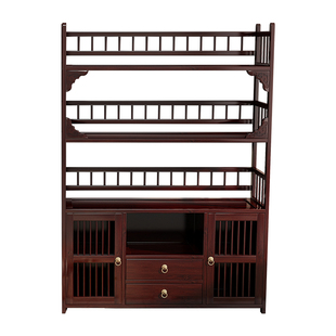 茶柜置物架茶室茶具收纳柜中式博古架非实木茶水柜茶叶放置展示架