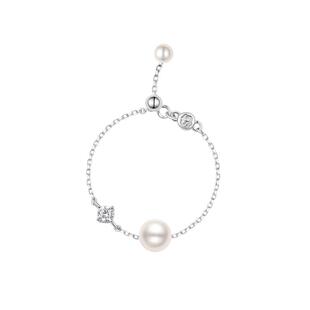 赫生HUSSAIN星点天然淡水珍珠戒指女小众设计轻奢高级感链戒纯银