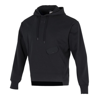 UA安德玛连帽卫衣男装冬季新款黑色宽松运动服跑步训练服套头衫潮