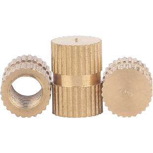 盲孔/通孔注塑铜螺母B型铜镶嵌预埋件滚花铜花母螺丝帽M3M4M5M6M8