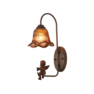 法式中古风床头壁灯创意美式复古客厅卧室艺术小天使楼梯灯背景墙