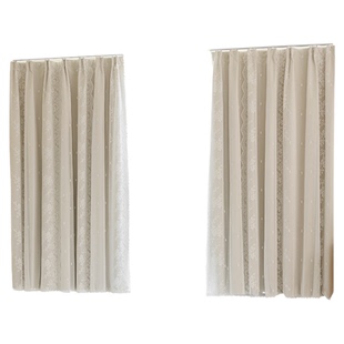 法式2025新款窗帘全遮光田园蕾丝双层布纱一体免打孔卧室飘窗遮阳