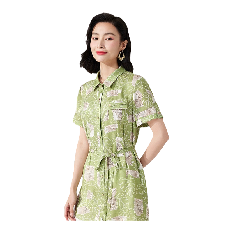 乔万尼时尚真丝衬衫女2026夏新品重磅桑蚕丝16mm短袖上衣ET2C233