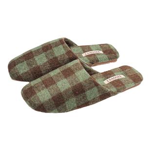 秋冬季绒面高级感棋盘格保暖情侣棉拖鞋女室内牛筋底防滑居家鞋男