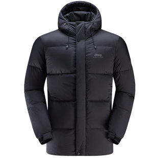 Jeep吉普户外防风防水羽绒服男女款加厚保暖防寒服防钻绒连帽外套
