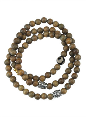 复古中式三圈檀木情侣手串爱情月光石手链木珠天珠手腕饰品链配饰