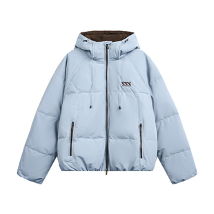 TIRED美式复古90白鸭绒连帽羽绒服2025冬季潮牌百搭保暖外套上衣