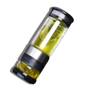 喜客茶水分离玻璃保温品饮壶/双层玻璃酷乐杯/飘逸泡茶水杯400ML