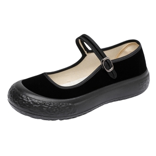 新款老北京布鞋女工作布鞋防滑软底上班黑色布鞋舒适舞蹈鞋妈妈鞋