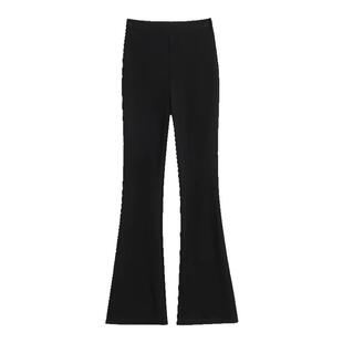 加绒微喇裤女冬2026新款爆款秋冬小个子高腰垂感西装黑色喇叭裤子