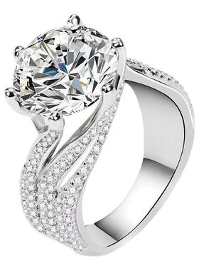 鸽子蛋三世情缘仿莫桑石戒指