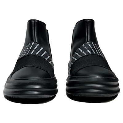 【瑕疵清仓】T家男鞋男士仿真皮工装靴时尚马丁靴纯黑色防水鞋子