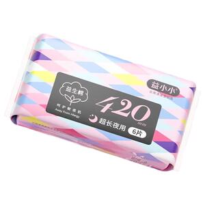 益小小益生菌卫生巾益生棉超长夜用姨妈巾透气超薄瞬吸正品官方