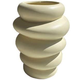 Click陶瓷蜜罐花瓶 不规则圈圈插花器桌面摆件家居装饰 原创设计