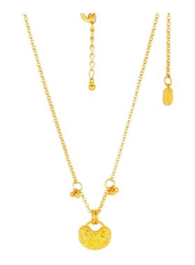 18k金大吉大利小金锁项链女2025新款硕果累累小锦鲤好运锁骨链子