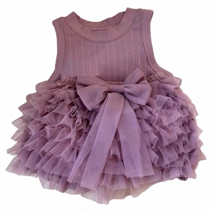 女童夏装甜美公主风套装女宝宝薄款背心软纱包屁裙夏季洋气两件套