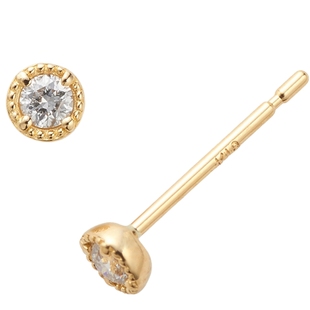 新年礼物agete/阿卡朵18K金简约款钻石耳钉