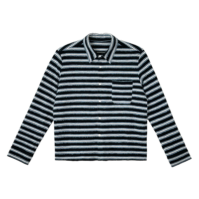 weave暗海蓝调黑蓝条纹衬衫