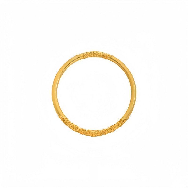9999黄金镯子卷草纹手镯女