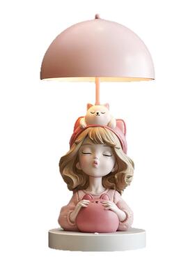 轻奢高级感女孩台灯摆件