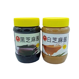 现磨现发石磨黑芝麻酱+白芝麻酱组合原味无添加500克x2瓶芝麻酱热