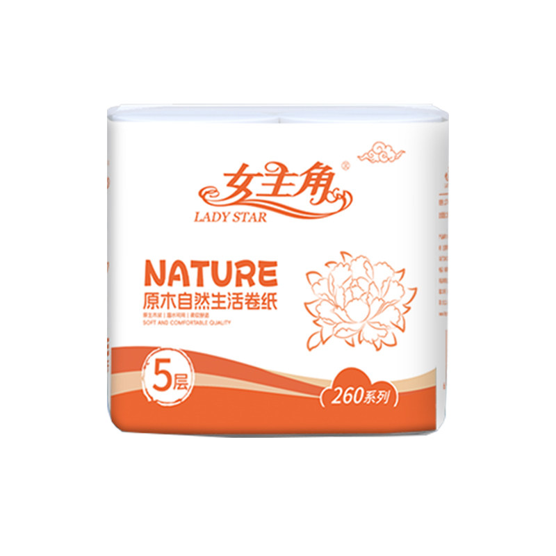 女主角原生木浆5层加厚卷纸2卷