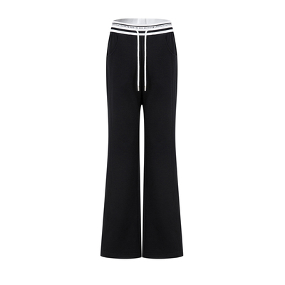 卡沃利女装抽绳喇叭休闲裤