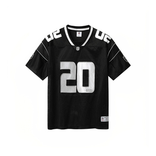 NFL美橄超级碗突袭者队短袖T恤 美式运动刺绣落肩款V领网眼球衣