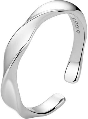 男士999纯银简约莫比乌斯环戒指