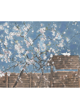 杨纪文-春花秋月 限量版画 简约客厅书房新中式田园装饰画带装裱