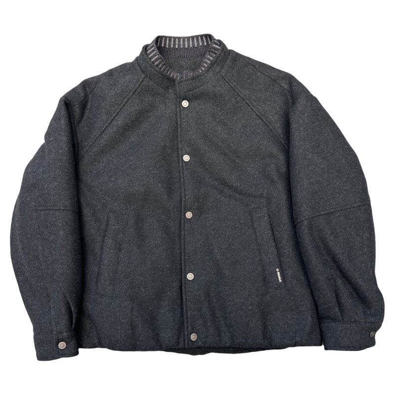 双层领羊毛呢短款羽绒服男