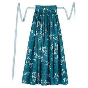 踏纱影丨一城风絮丨中式汉元素日常印花亚麻百褶裙大摆半身裙