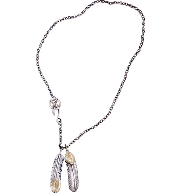 一休高桥纯银羽毛套装吊坠